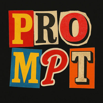 Example output from the Cutout Collage Typography Poster ChatGPT prompt: Prompt