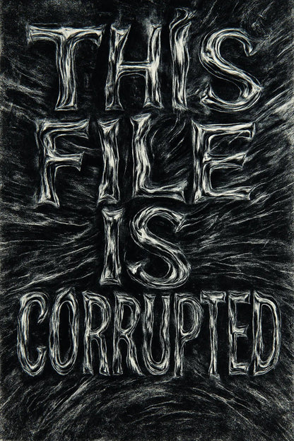 Example output from the Distorted Quote Typography Poster ChatGPT prompt: black and white portrait posters with warped chrome text, glitch effects, motion blur, and grungy textures ideal for zines, music merch, and protest visuals. This file is corrupted.
