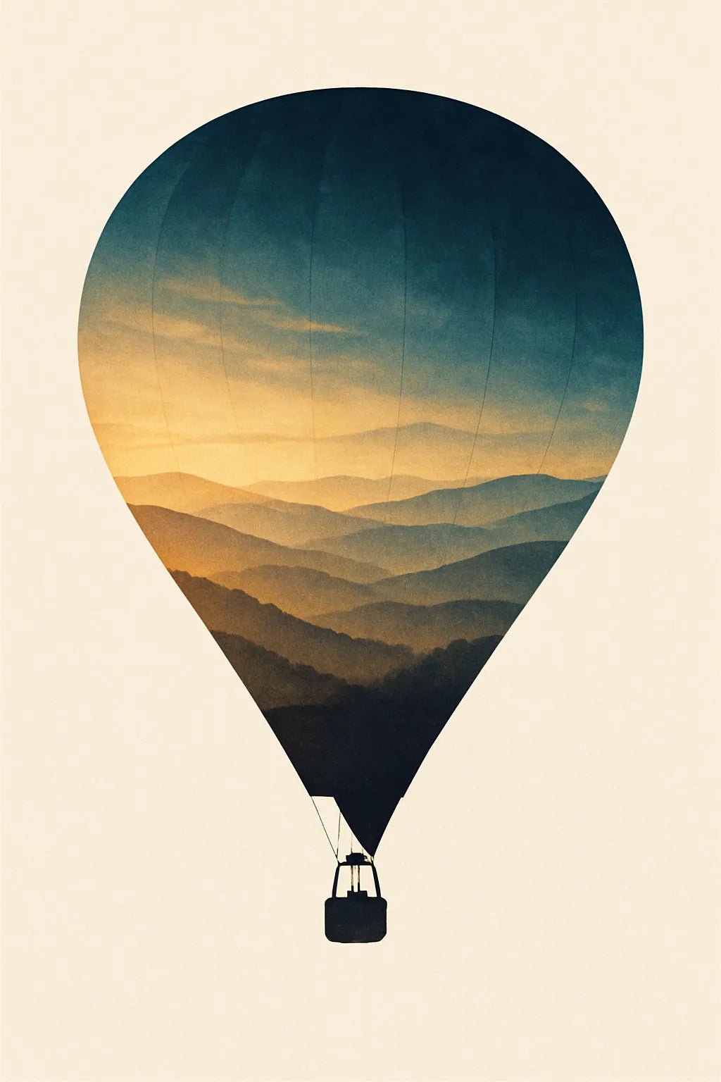 Example output from the Double Exposure Silhouette Art ChatGPT prompt: Ballon