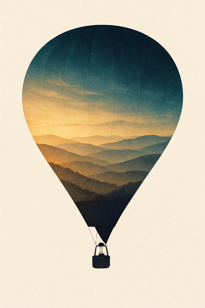 Example output from the Double Exposure Silhouette Art ChatGPT prompt: Ballon