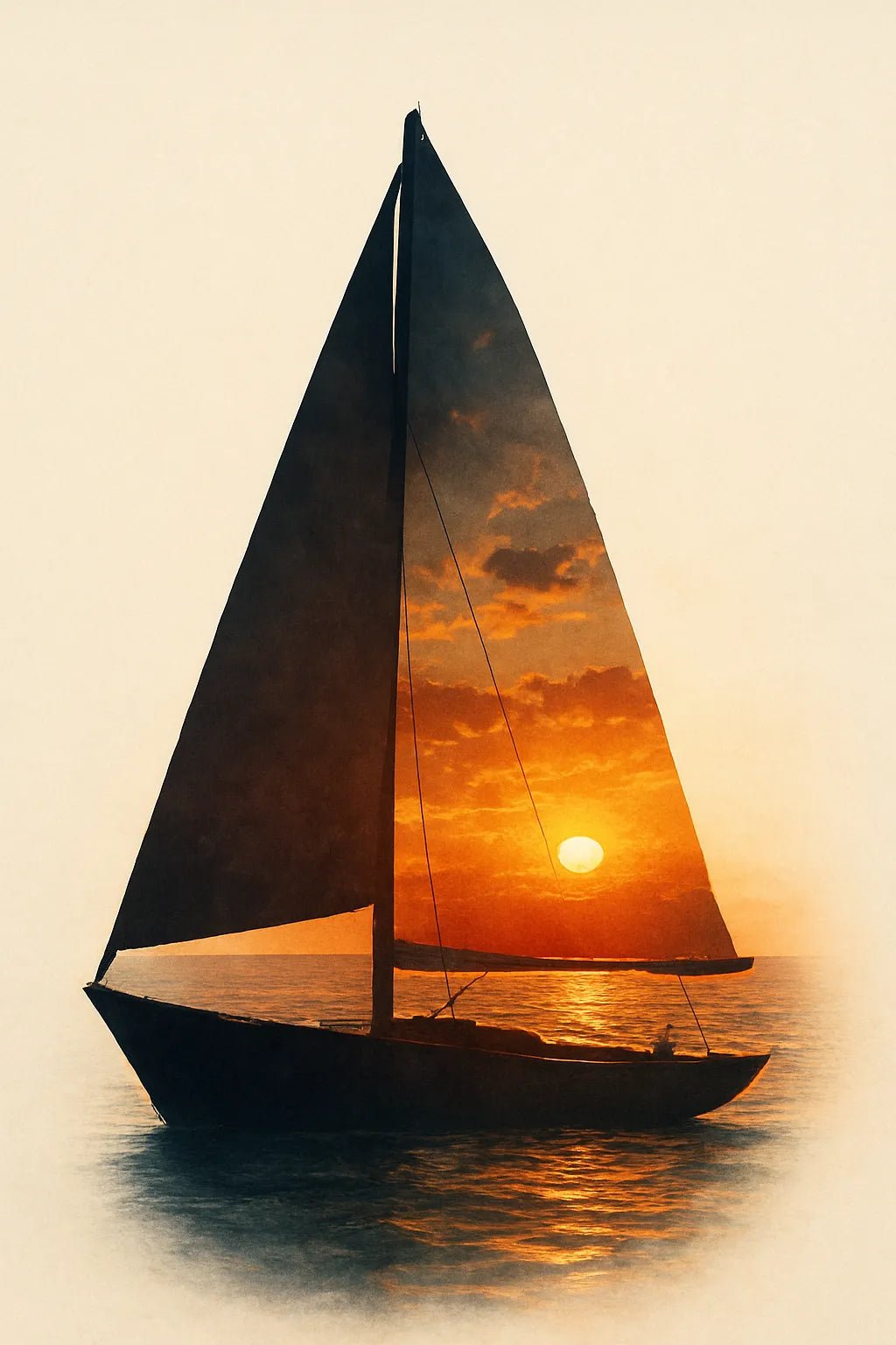 Example output from the Double Exposure Silhouette Art ChatGPT prompt: Boat