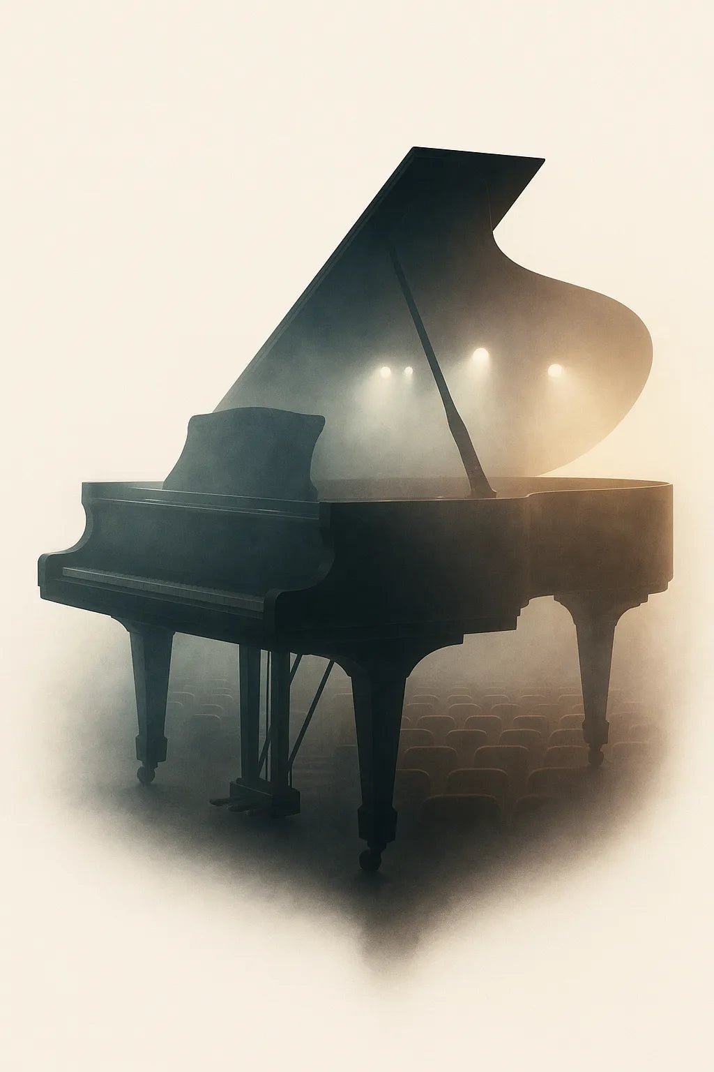 Example output from the Double Exposure Silhouette Art ChatGPT prompt: Piano