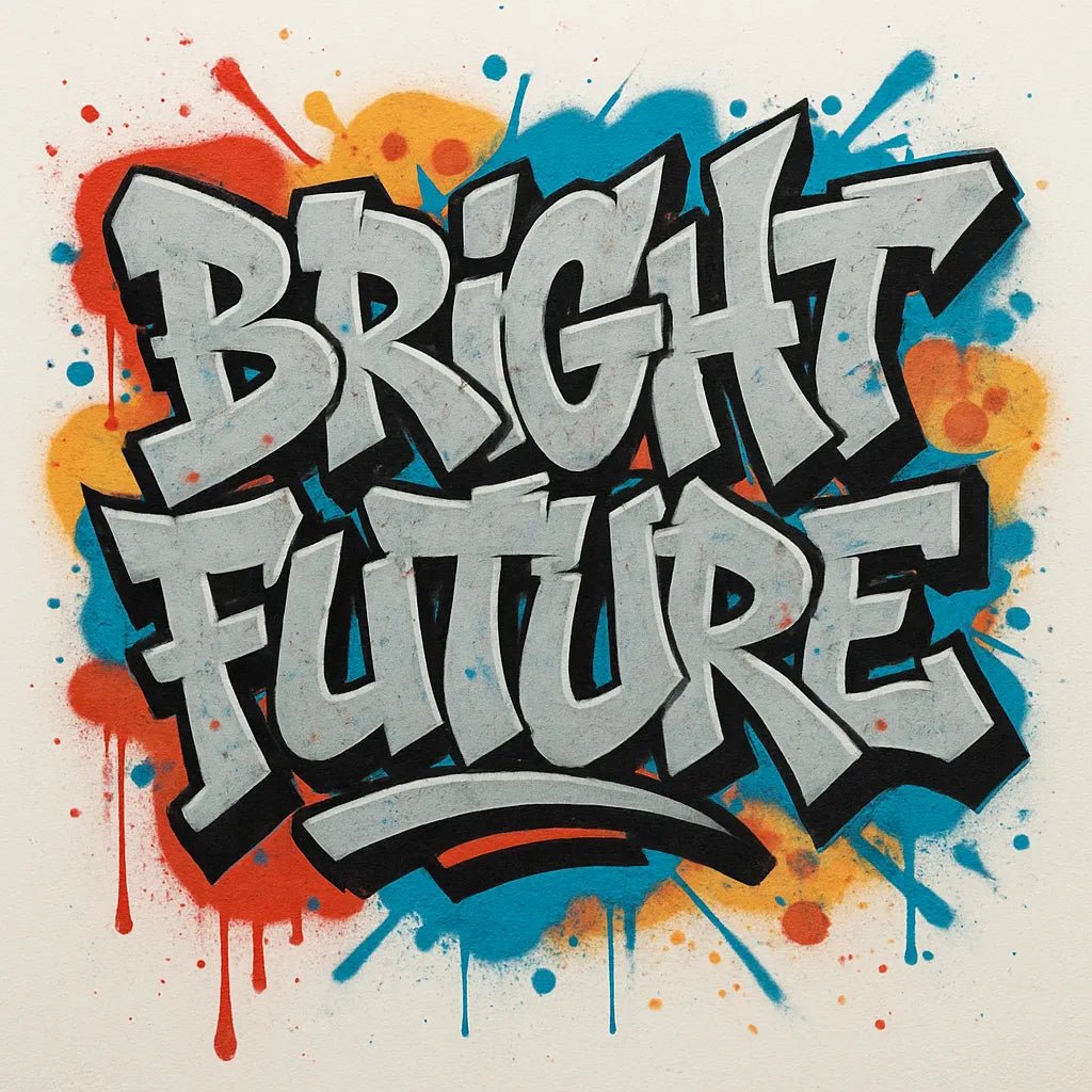 Example output from the High Contrast Dynamic Graffiti Art ChatGPT prompt: Bright Future