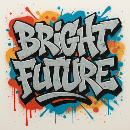 Example output from the High Contrast Dynamic Graffiti Art ChatGPT prompt: Bright Future