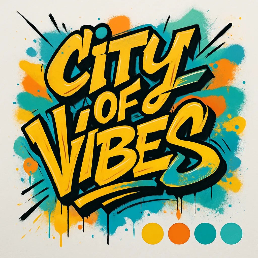 Example output from the High Contrast Dynamic Graffiti Art ChatGPT prompt: City of Vibes