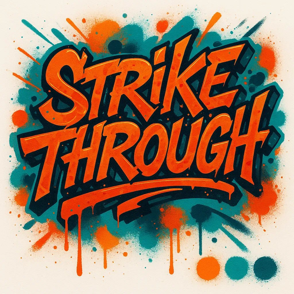 Example output from the High Contrast Dynamic Graffiti Art ChatGPT prompt: Strike Through