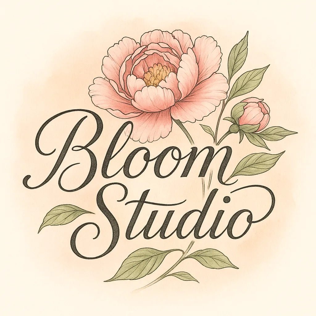 Example output from the Elegant Botanical Watercolor Logotype ChatGPT prompt: delicate logotype: Bloom Studio.