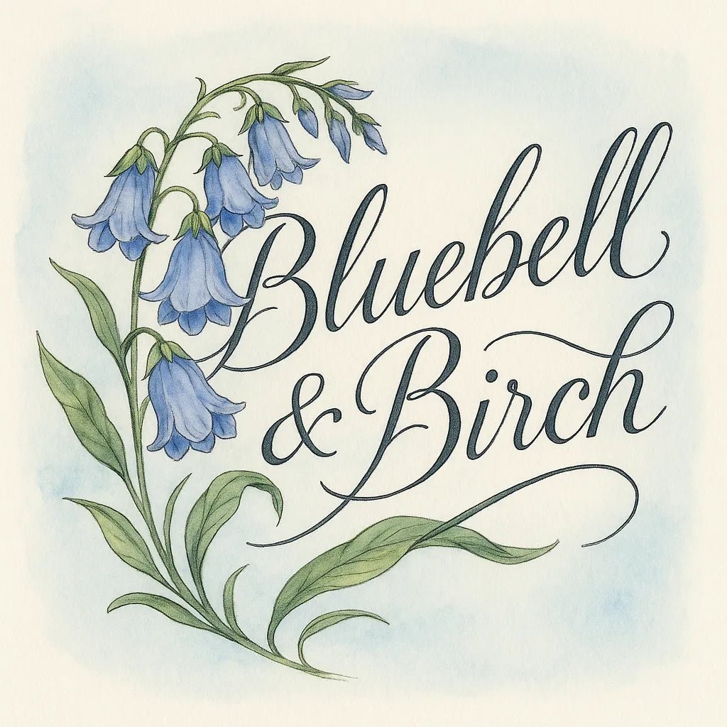Example output from the Elegant Botanical Watercolor Logotype ChatGPT prompt: delicate logotype: Bluebell & Bitch.