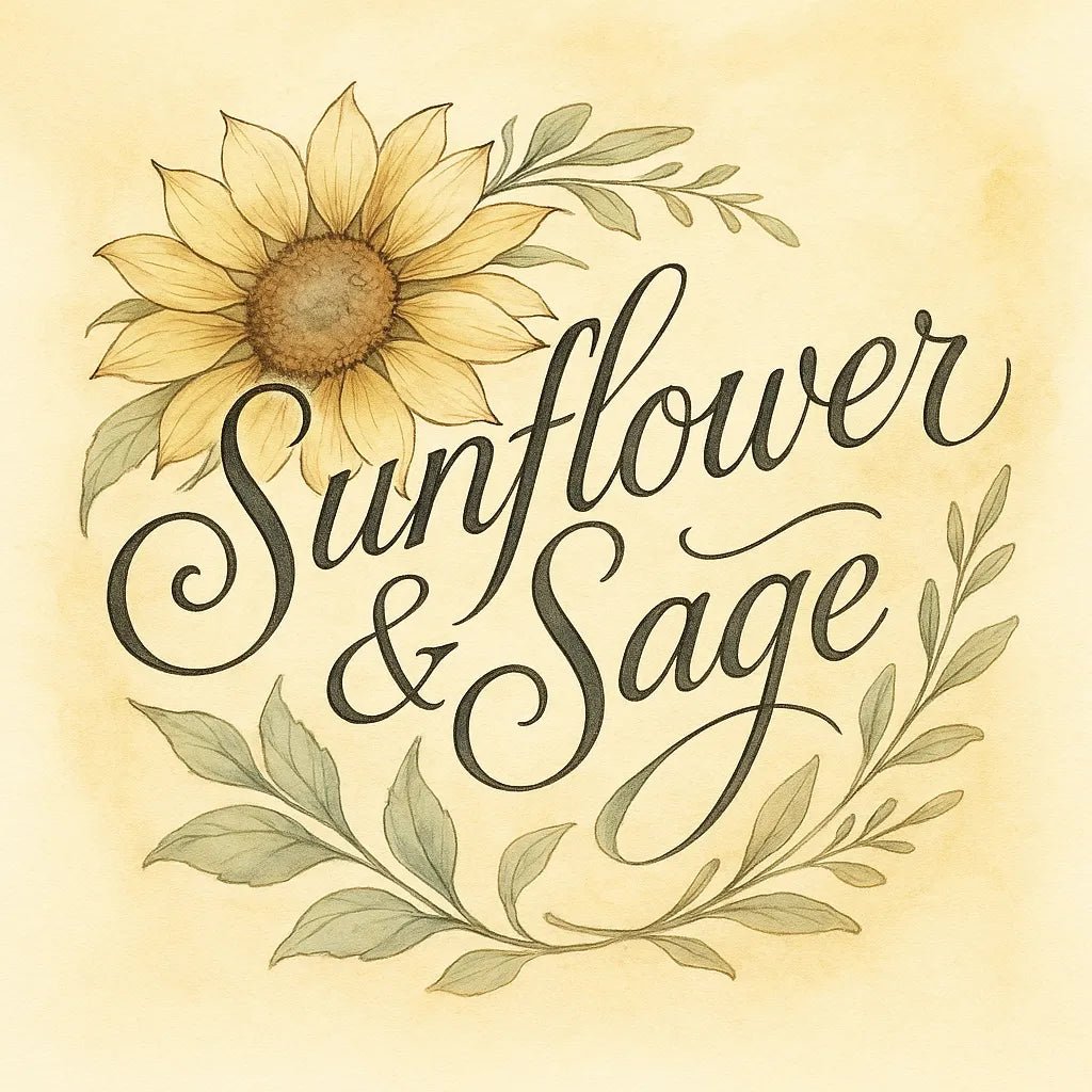 Example output from the Elegant Botanical Watercolor Logotype ChatGPT prompt: delicate logotype: Sunflower & Sage.