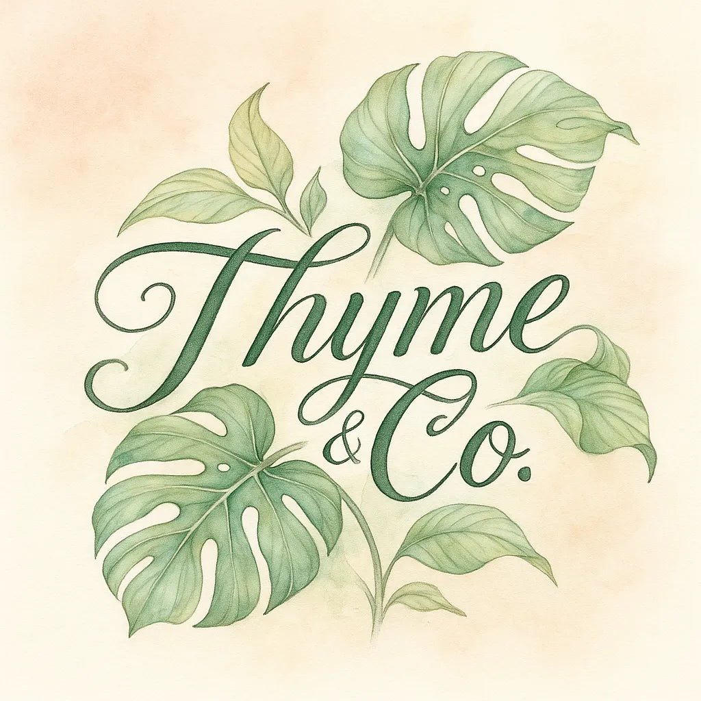Example output from the Elegant Botanical Watercolor Logotype ChatGPT prompt: delicate logotype: Thyme & Co.
