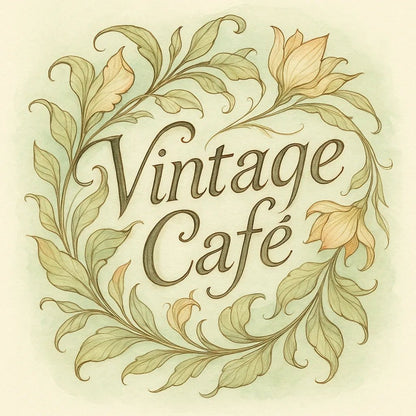 Example output from the Elegant Botanical Watercolor Logotype ChatGPT prompt: delicate logotype: Vintage Cafe.