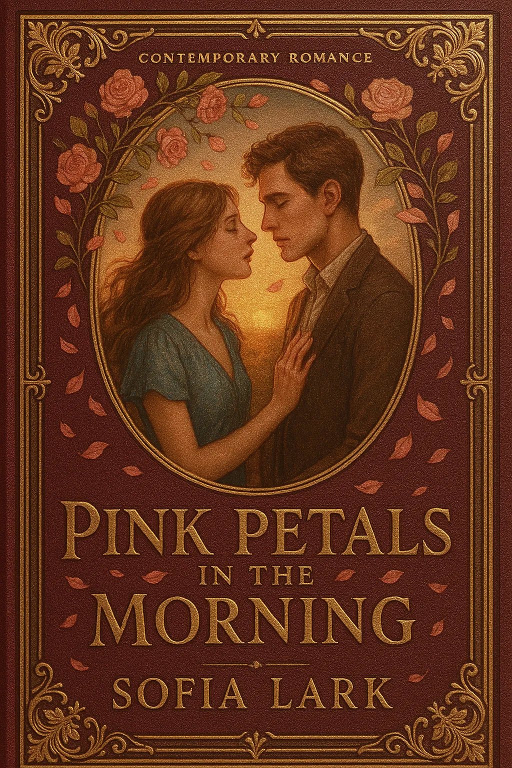 Example output from the Elegant Limited Edition Book Cover ChatGPT prompt: Pink Petals in the Morning