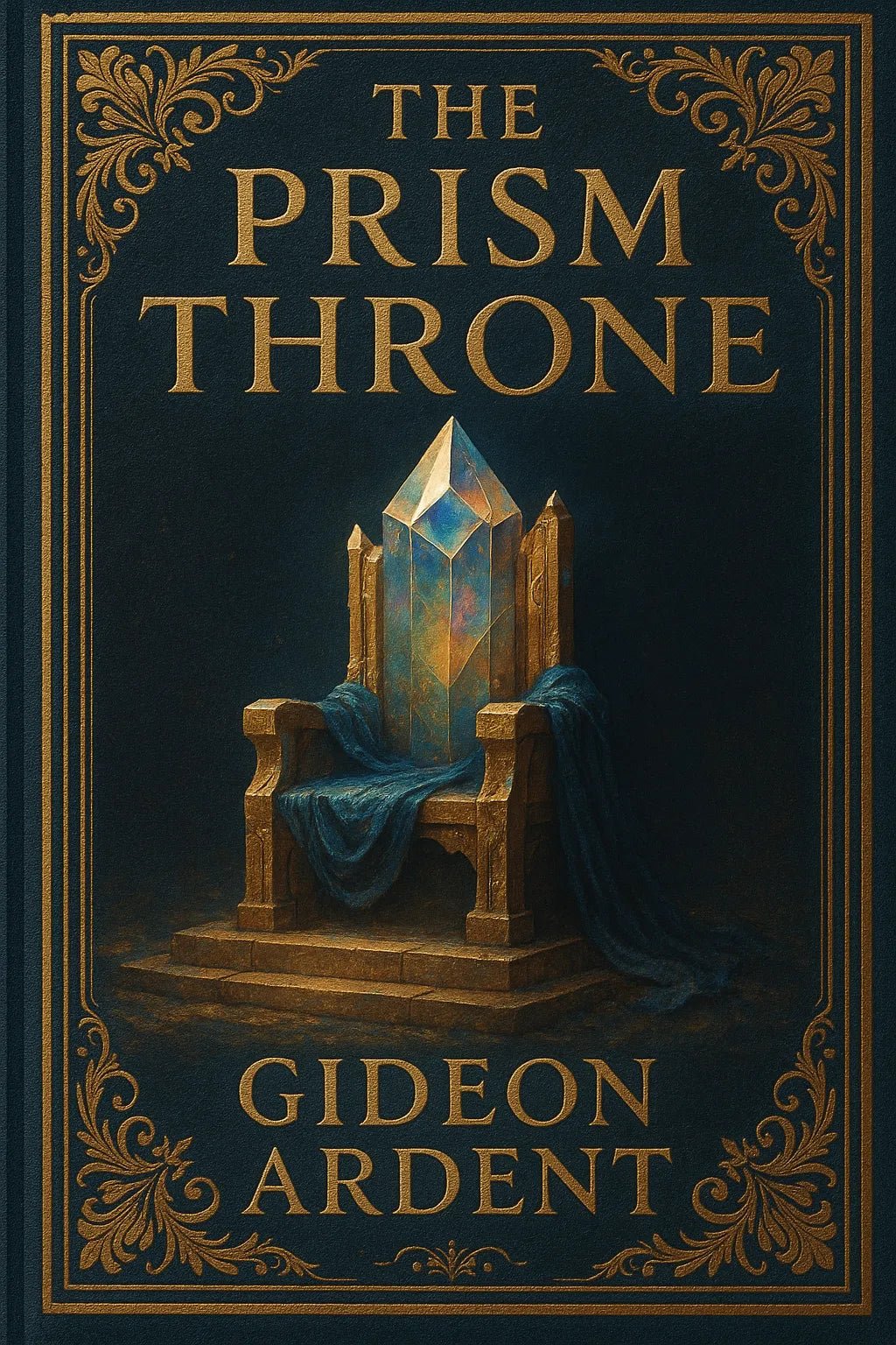 Example output from the Elegant Limited Edition Book Cover ChatGPT prompt: The Prism Throne