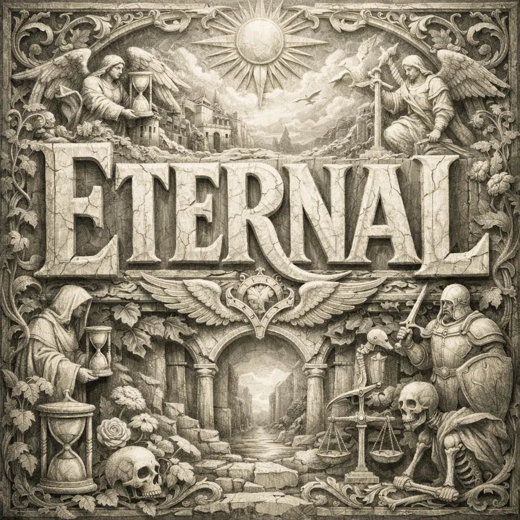 Example output of Epic Typography Relief Art: Eternal