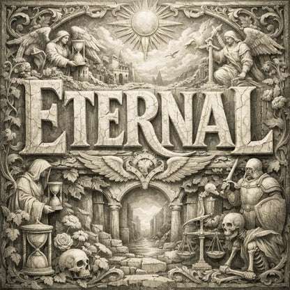 Example output of Epic Typography Relief Art: Eternal