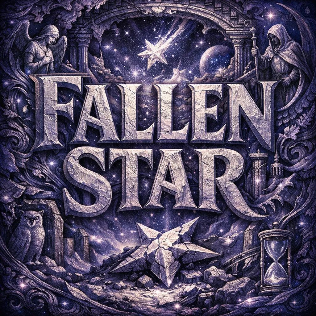 Example output of Epic Typography Relief Art: Fallen Star