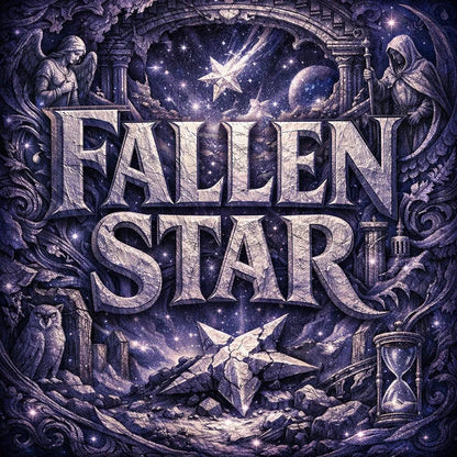 Example output of Epic Typography Relief Art: Fallen Star