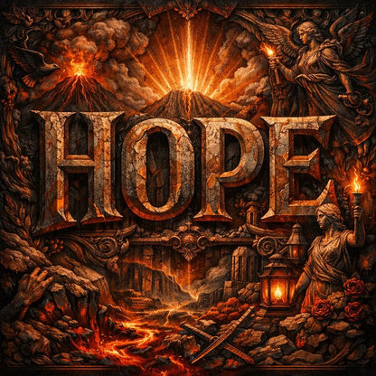 Example output of Epic Typography Relief Art: Hope
