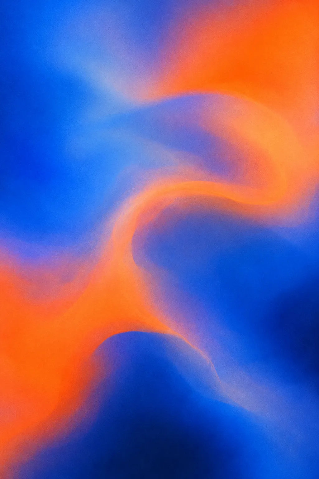 Example output from the Ethereal Grain Gradients ChatGPT prompt: an atmospheric grainy gradient background in blue-and-orange tones with smooth organic flow, cinematic transitions and soft analog grain.