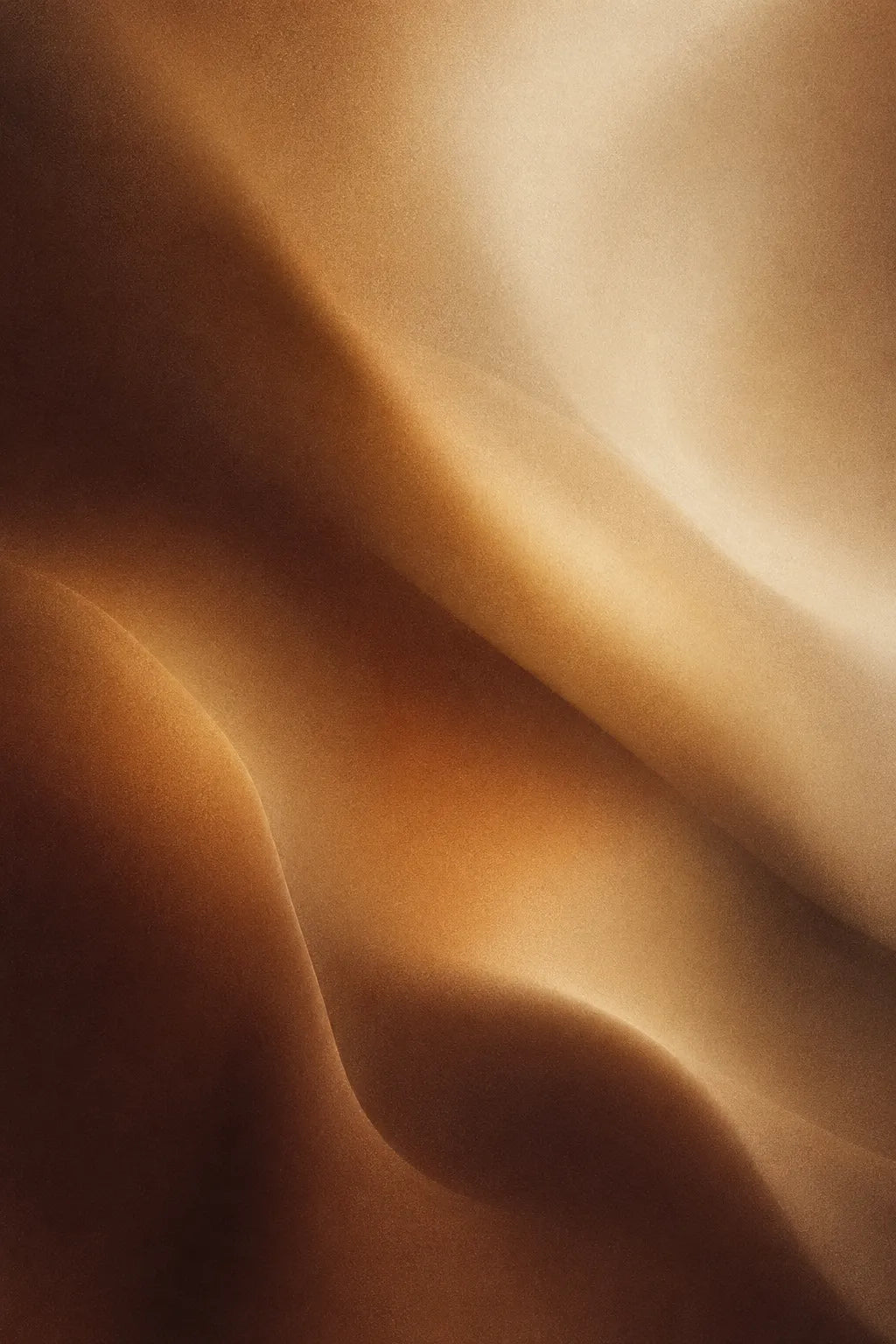 Example output from the Ethereal Grain Gradients ChatGPT prompt: an atmospheric grainy gradient background in warm brown tones with smooth organic flow, cinematic transitions and soft analog grain.