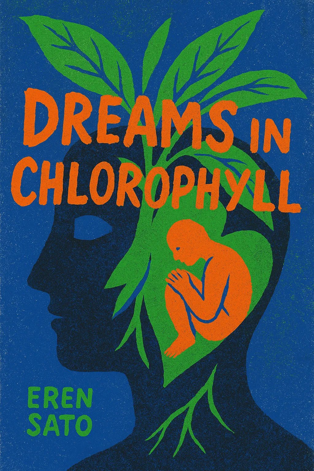 Example output from the Expressive Illustrated Book Covers ChatGPT prompt: bold, symbolic book cover illustration, Dreams in Chlorophyll.
