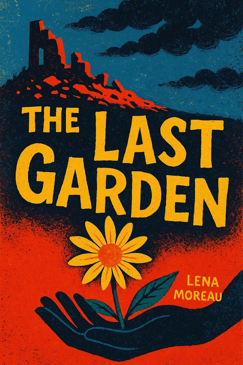 Example output from the Expressive Illustrated Book Covers ChatGPT prompt: bold, symbolic book cover illustration, The Last Garden.