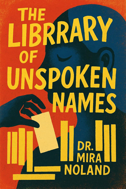 Example output from the Expressive Illustrated Book Covers ChatGPT prompt: bold, symbolic book cover illustration, The Library of Unspoken Names.