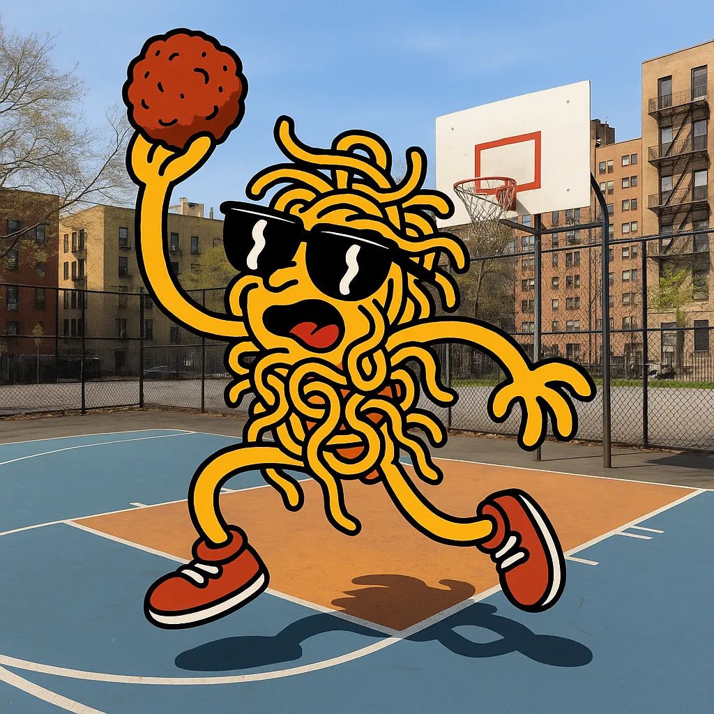 Example output from the Funky Cartoons In Real Photos ChatGPT prompt: 2D cartoon characters integrated into real photos. Preview 3.