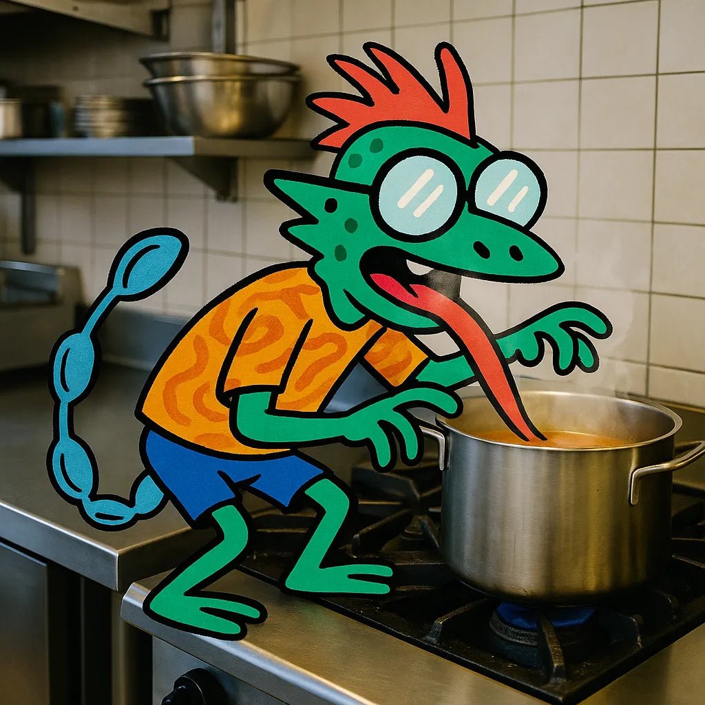 Example output from the Funky Cartoons In Real Photos ChatGPT prompt: 2D cartoon characters integrated into real photos. Preview 6.