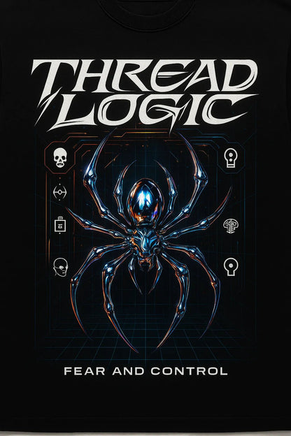 Example output from the Futuristic Chrome T-Shirt Designer ChatGPT prompt: Thread Logic.