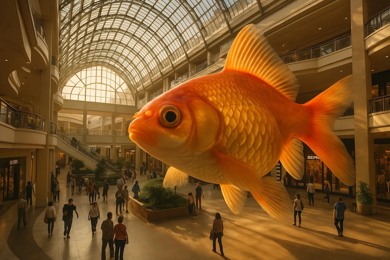 Example output from the Giant Animals In The Real World ChatGPT prompt: oversized animals in cinematic real-world settings, featuring lifelike integration, dramatic scale, and expressive environmental lighting. Preview 10.