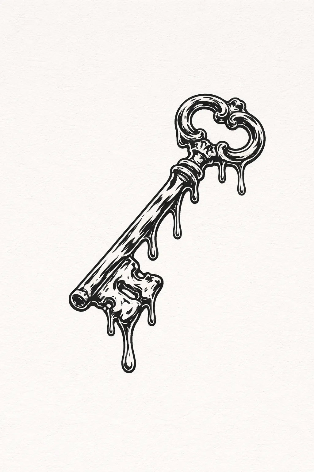 Example output from the Hand-Drawn Chrome Tattoo Sketch ChatGPT prompt: Antique Key