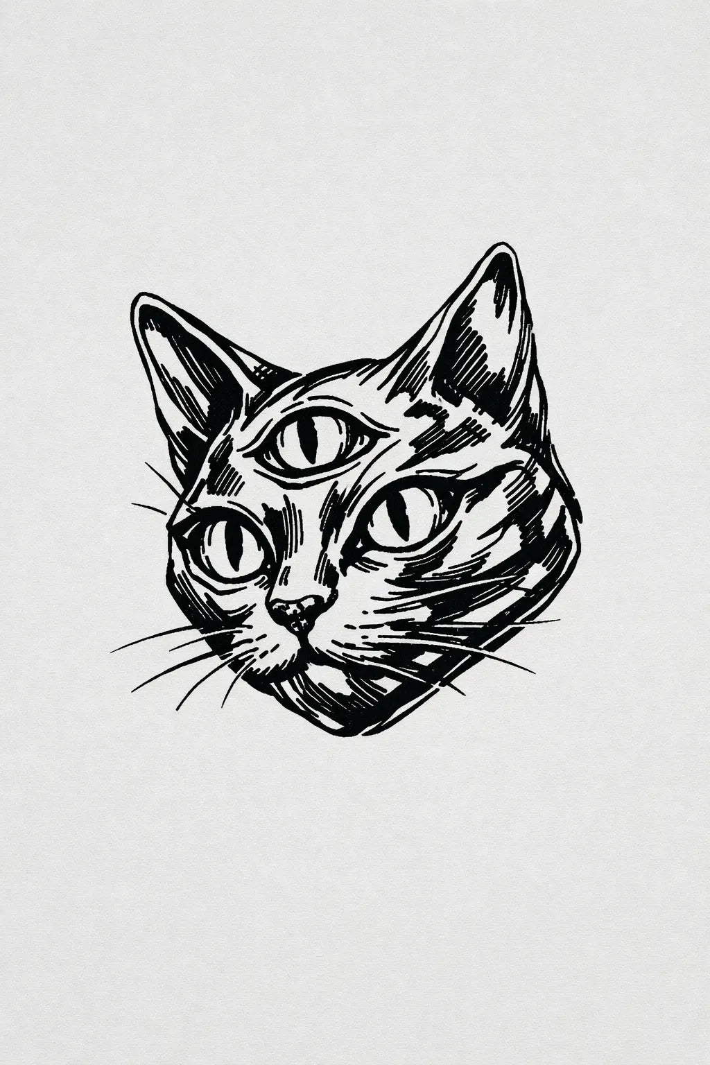 Example output from the Hand-Drawn Chrome Tattoo Sketch ChatGPT prompt: Cat