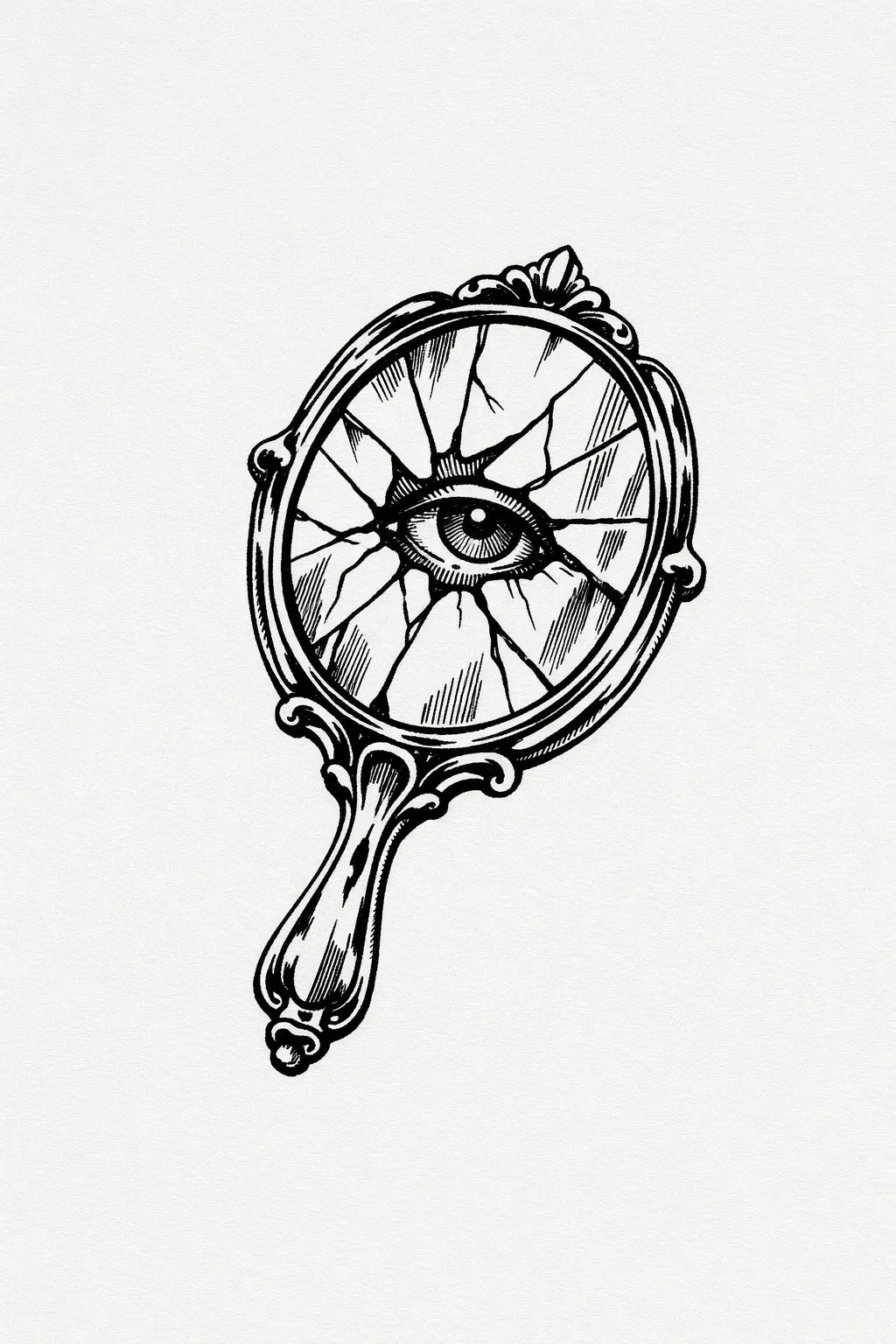 Example output from the Hand-Drawn Chrome Tattoo Sketch ChatGPT prompt: Mirror