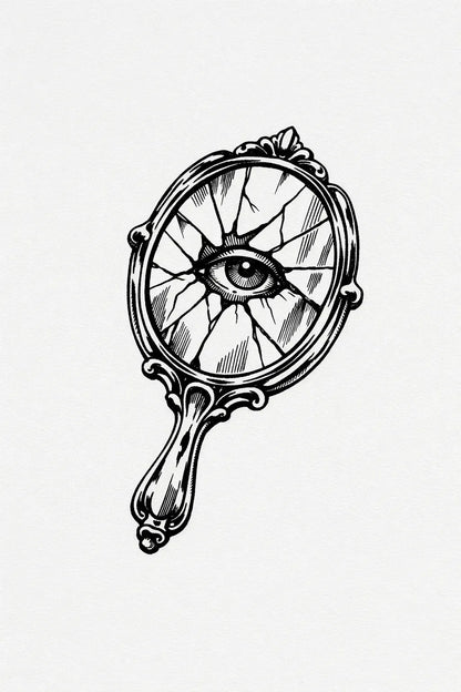 Example output from the Hand-Drawn Chrome Tattoo Sketch ChatGPT prompt: Mirror