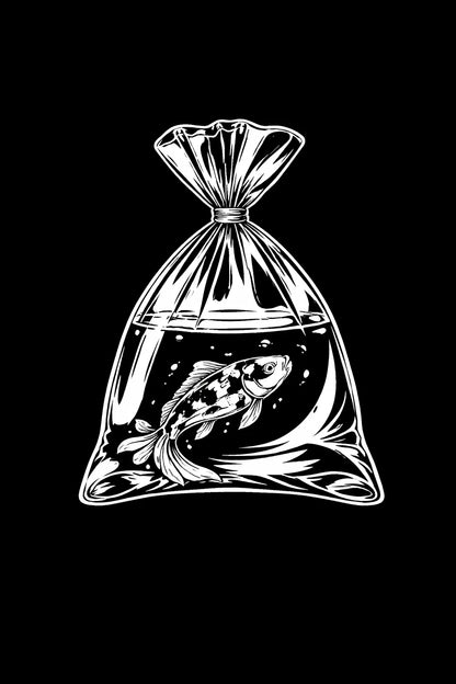 Example output from the High-Contrast Chrome Illustrations ChatGPT prompt: Koi Fish