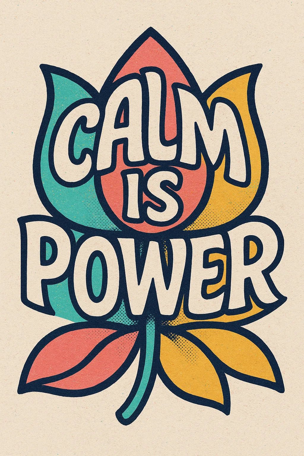 Example output from the High Impact Quote Poster Design ChatGPT prompt: Calm is Power