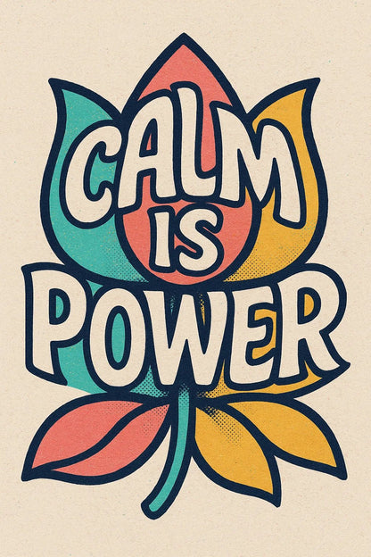 Example output from the High Impact Quote Poster Design ChatGPT prompt: Calm is Power
