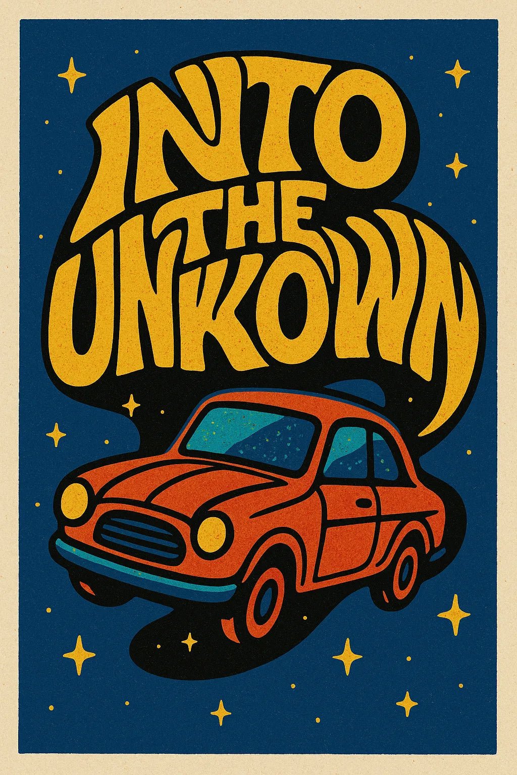 Example output from the High Impact Quote Poster Design ChatGPT prompt: Into the Unkown