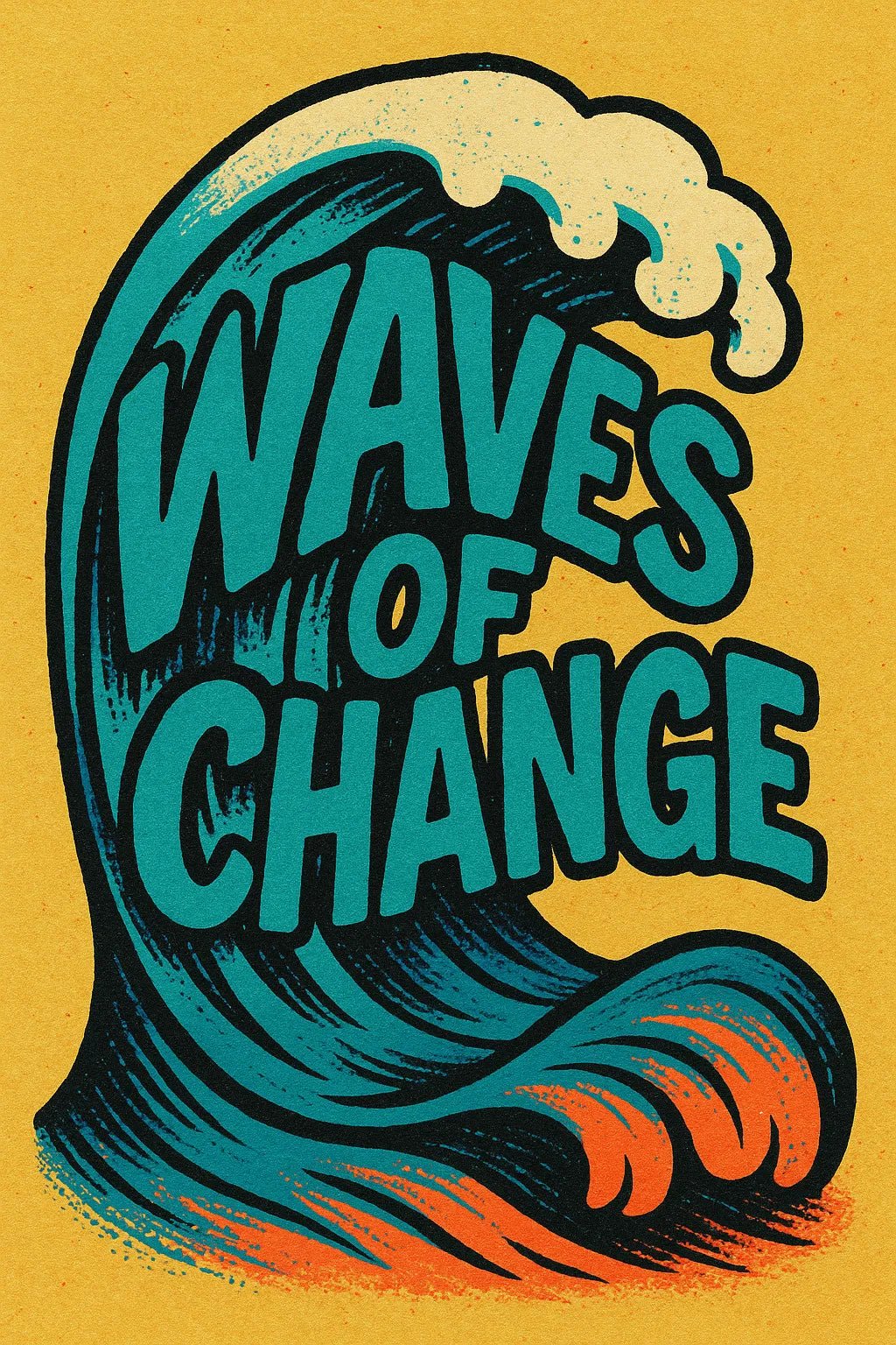 Example output from the High Impact Quote Poster Design ChatGPT prompt: Waves of Change