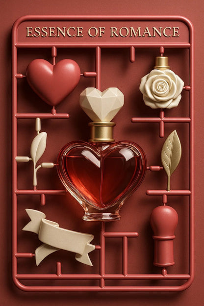 Example output from the Hyper Realistic 3D Sprue Kits ChatGPT prompt: premium 3D model kit. Essence of Romance.