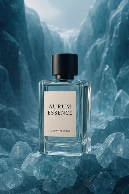 Example output from the Luxury Icy Product Photography ChatGPT prompt: Luxury Perfume.