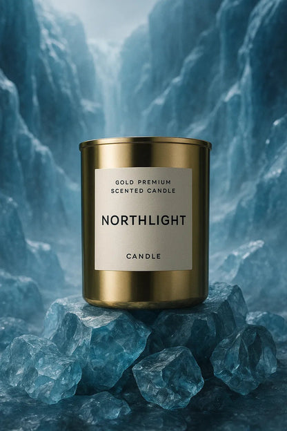 Example output from the Luxury Icy Product Photography ChatGPT prompt: Scented Candle.