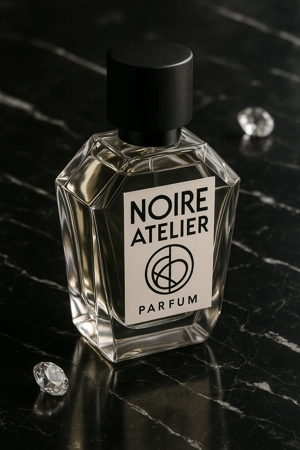 Example output from the Luxury Perfume Bottle Photo ChatGPT prompt: Noire Atelier