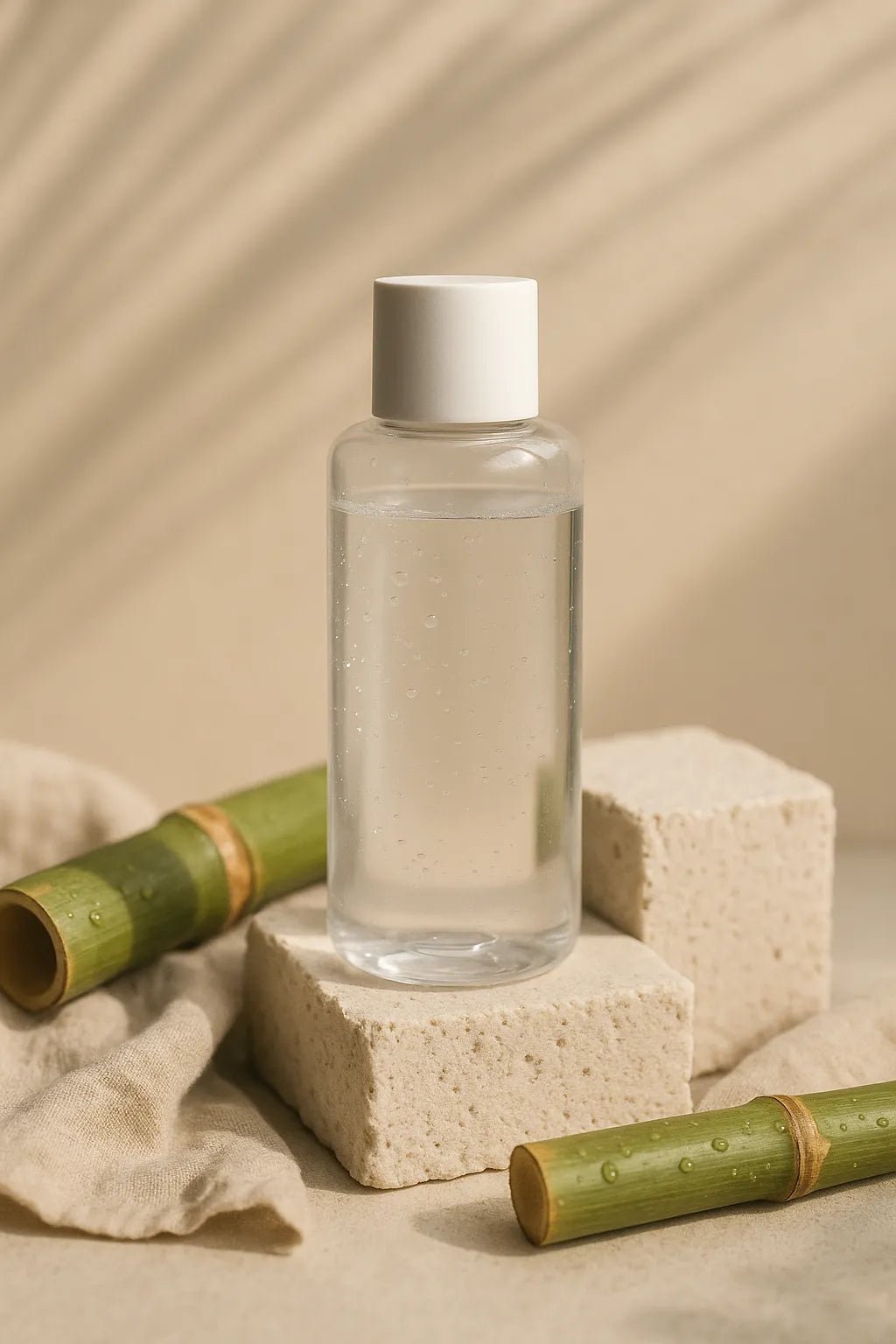 Example output from the Luxury Product Bottle Mockup ChatGPT prompt: Clear Bottle