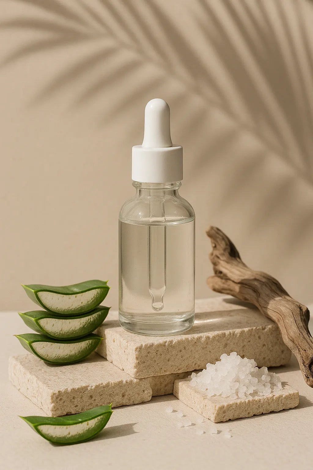 Example output from the Luxury Product Bottle Mockup ChatGPT prompt: Clear Dropper