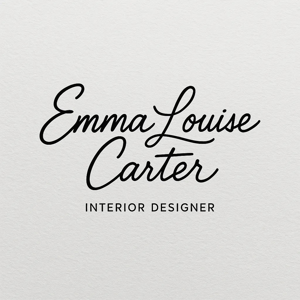 Example output from the Luxury Signature Logo Creator ChatGPT prompt: elegant signature-style logo. Emma Louise Carter.