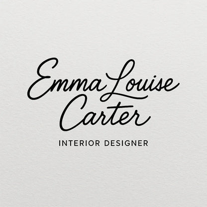 Example output from the Luxury Signature Logo Creator ChatGPT prompt: elegant signature-style logo. Emma Louise Carter.