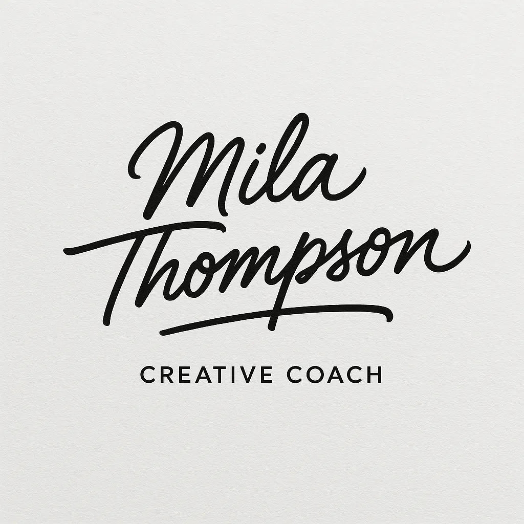 Example output from the Luxury Signature Logo Creator ChatGPT prompt: elegant signature-style logo. Mila Thompson.