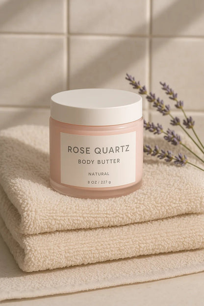 Example output from the Luxury Skincare Product Mockups ChatGPT prompt: premium skincare mockup. Rose Quartz.